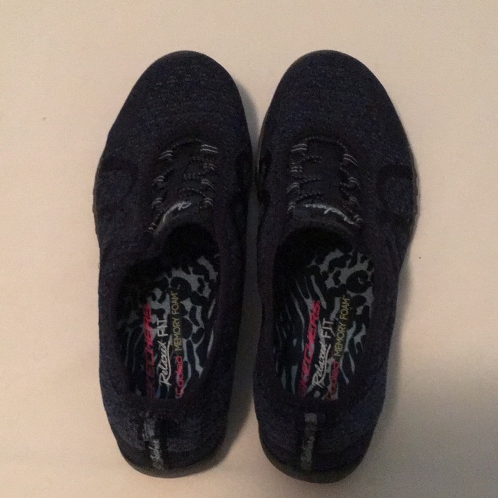 Blue Sketchers slip ons